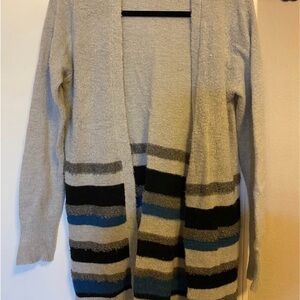 Striped Open-Front Cardigan Sweater